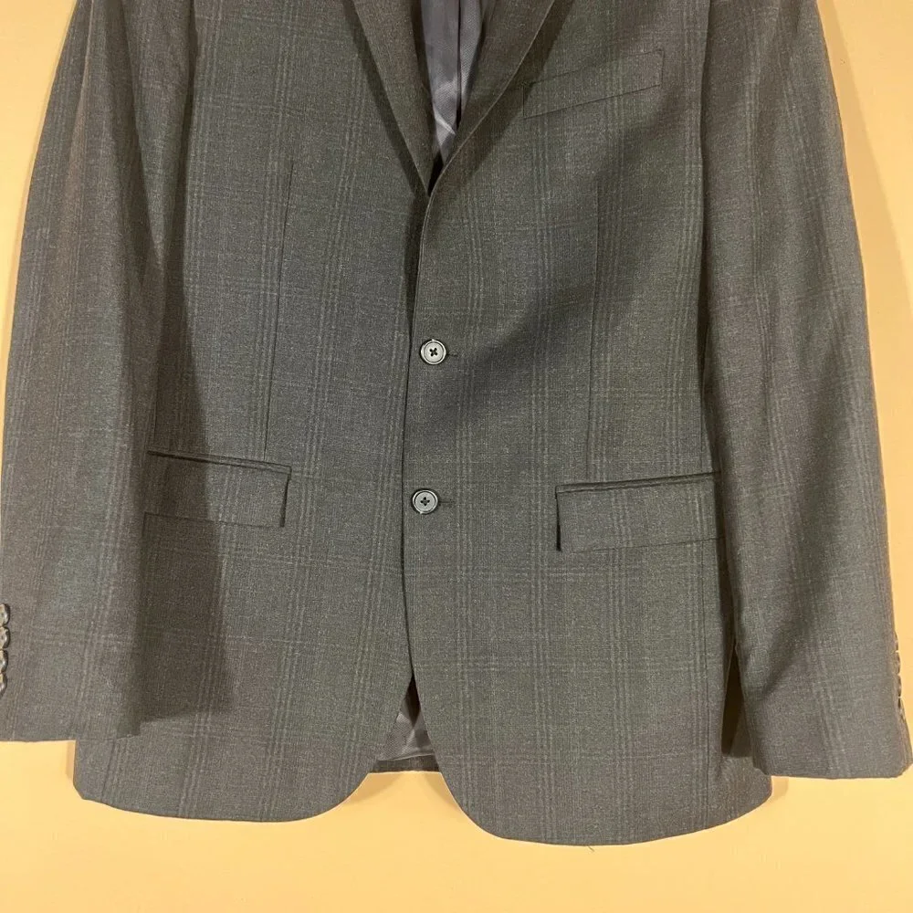 Egara Mens 100% Wool Slim Fit Suit Jacket